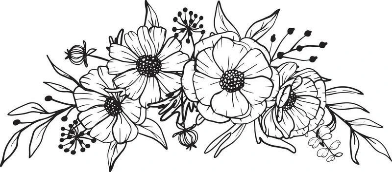 Flowers Clipart Black and White: Timeless Elegance